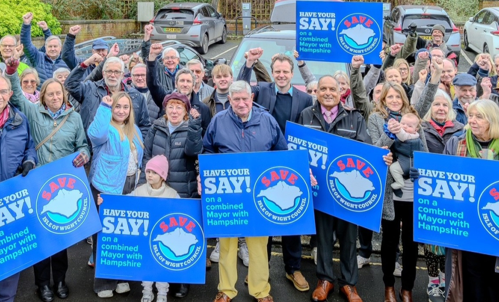 Campaigning outside County Hall 