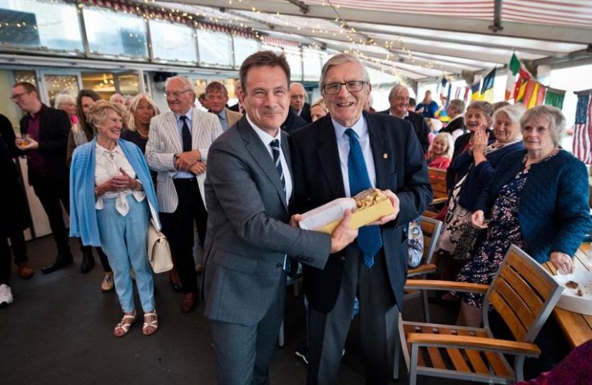 Bob Seely presented Keith with a House of Commons decanter