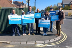 Donna Jones with Joe Robinson and campaigners